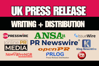write UK press release UK distribution on UK news sites submit UK press release