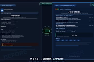 convert word to latex, cv design, resume template and document formatting