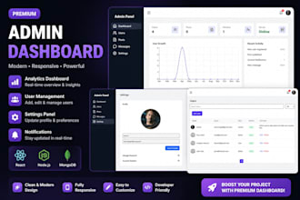 design a modern admin dashboard with mern stack