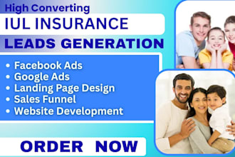 generate iul insurance leads with landing page and website