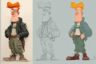 design 2d cartoon character