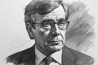 draw a hedcut wsj portrait style from photo