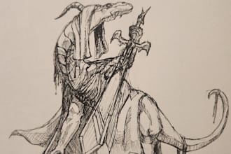make a pen and ink drawing for your ttrpg character or creature