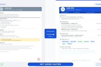 design modern CV, resume template, CV maker and professional job winning resume