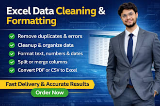 clean messy excel data, remove duplicates, formatting