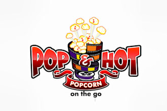 design looks nice food popcorn business logo