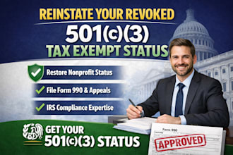 reinstate your revoked 501c3 tax exempt status