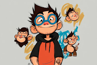 create unique hand drawn doodle illustration and custom sketch art
