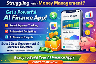 develop ai personal finance app, fintech app, budgeting app for money tracking