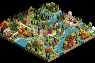 draw a unique vector or isometric map
