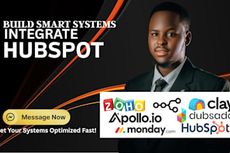 setup clay com, apollo io, hubspot, zoho, dubsado, monday, n8n automation