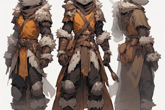 paint a character illustration in a fantasy world