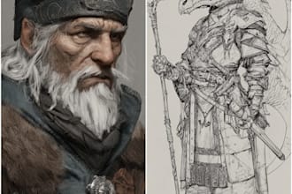 design detailed dnd character portrait