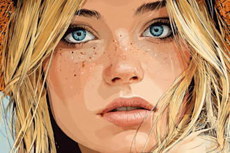draw your amazing realistic vector portrait