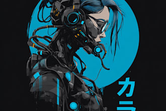 create a fabulous typography mecha futuristic logo cyberpunk