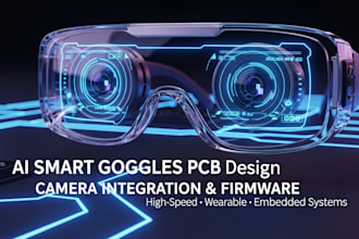 design ai smart goggles pcb, camera integration and  embedded firmware