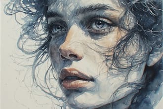 paint weird, abstract watercolor portrait