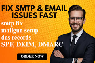 fix smtp, mailgun, spf dkim dns records and email deliverability issues