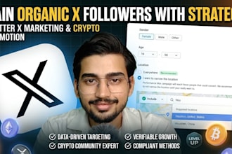 gain organic x followers with strategy twitter x  marketing and crypto promotion