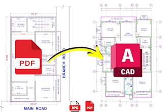 convert PDF to autocad or redraw floor plans