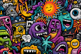 design modern doodle illustrations