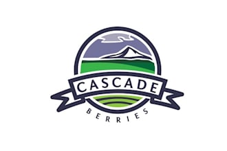 design company growing healthy blueberries logo