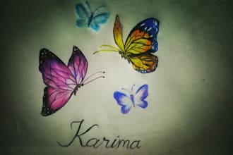 draw a beautiful butterfly scene with creative hand drawing