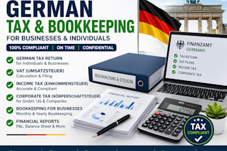 do german tax return, vat, income tax, cooperate tax, bookkeeping for businesses
