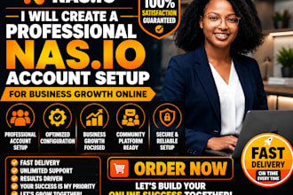 create a professional nas io account setup for business growth online