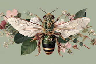 design an animal and botanical illustration
