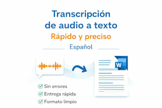 provide fast and accurate audio and video to text transcription in spanish