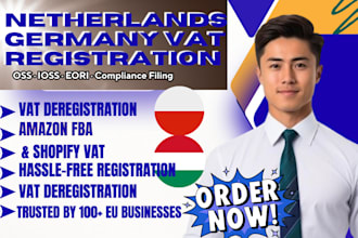 register your netherlands vat and germany vat, vat id, oss eori and vies support