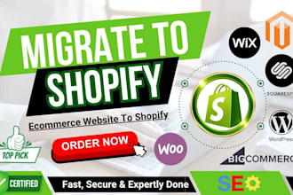 migrate woocommerce to shopify, wix to shopify, wordpress to shopify migration