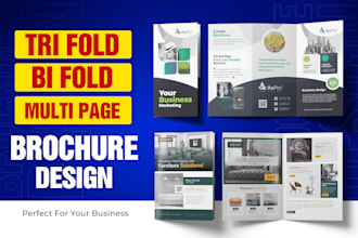 design professional bi fold, tri fold brochure or company profile