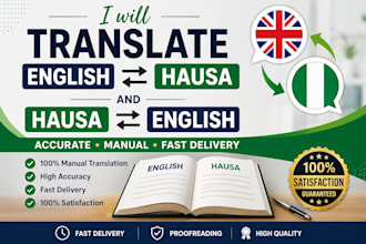 translate english to hausa and hausa to english manually