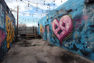 create custom graffiti street art illustration in urban style