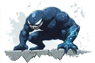 create shadow superhero character illustration