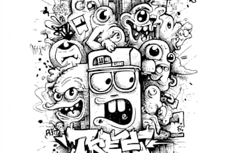 design professional doodle character illustration