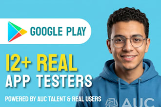 provide 12 testers for google play closed testing for 14 days