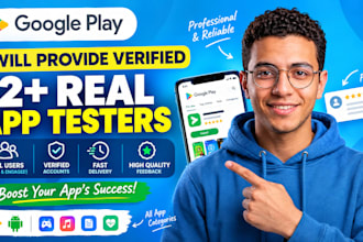 provide 12 testers for google play closed testing for 14 days