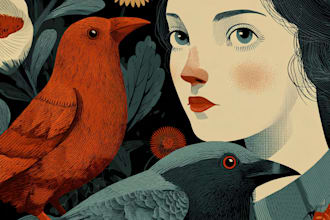 create custom linocut style illustrations