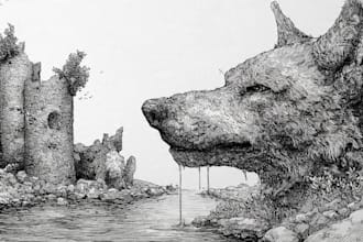draw ink illustration for you