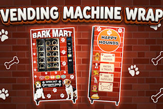 make attractive vending machine wrap, branding vending machine design,