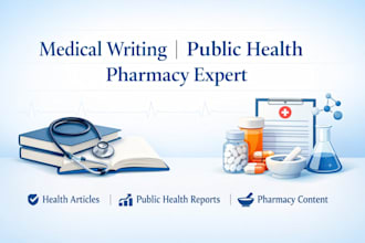 write medical public health and pharmacy content professionally