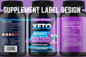 design supplement label, vitamin label and private label product packaging