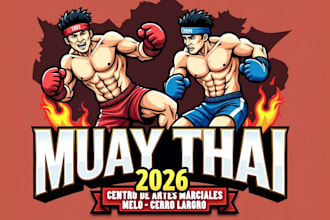 design aggressive muay thai logo for gym and fight team