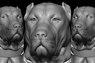 sculpt realistic 3d dog model in zbrush for 3d printing stl pet model 3d animal