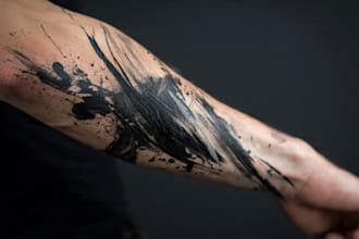 custom an abstract black tattoo design