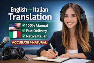 translate english to italian manually and professionally
