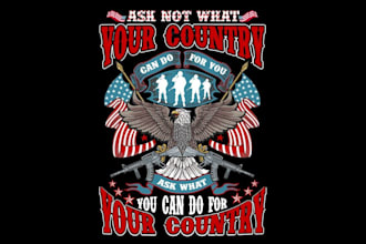 design high quality eagle veteran logo with fastest delivery